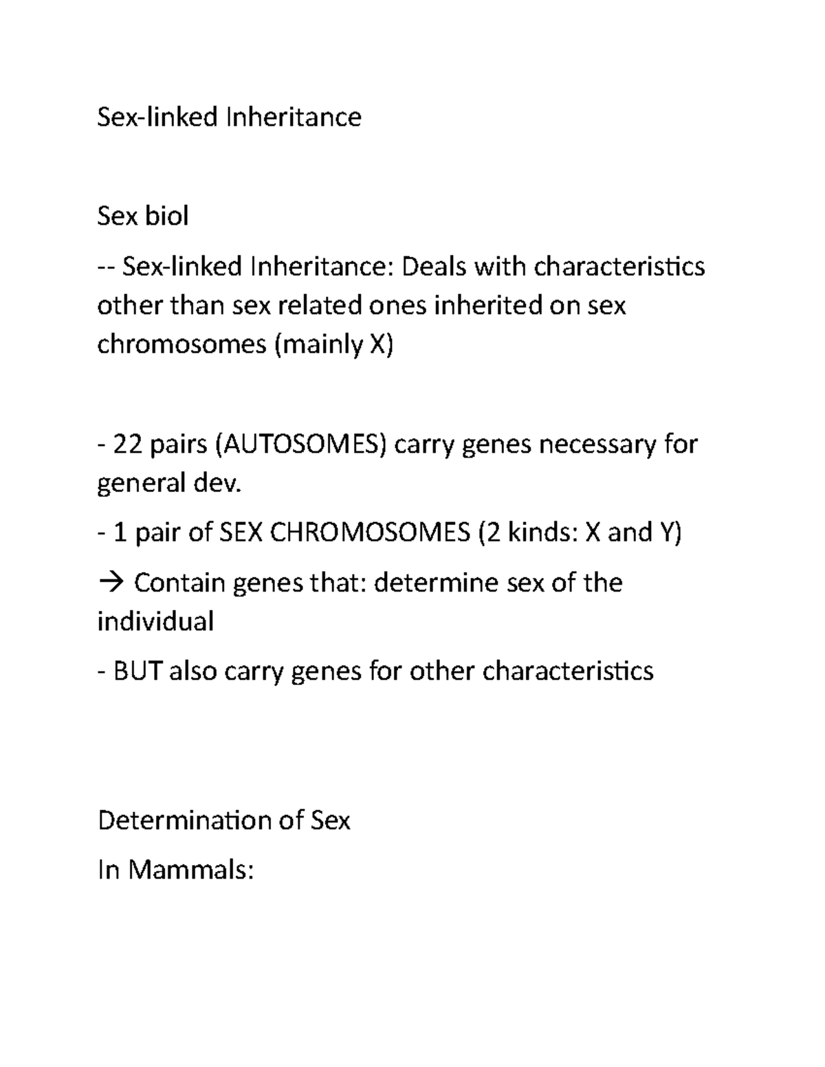 Sex Linked Inheritance 1 Pair Of Sex Chromosomes 2 Kinds X And Y