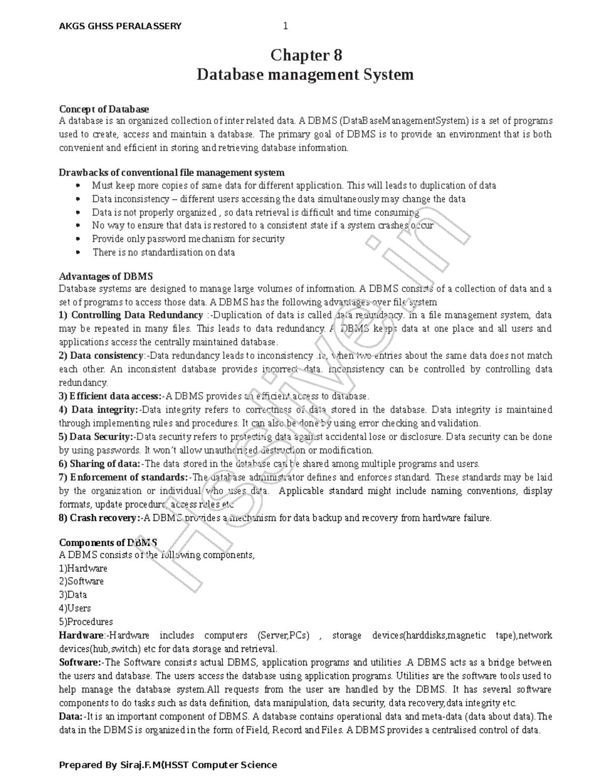 Chapter 8-DBMS-CS - - Studocu