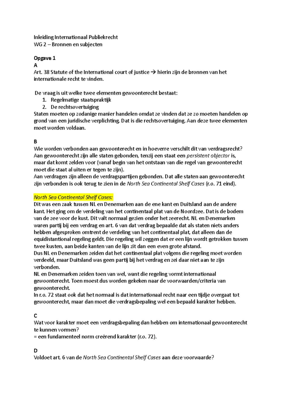 WG 2 Int. Publiekrecht - Inleiding Internationaal Publiekrecht WG 2 ...