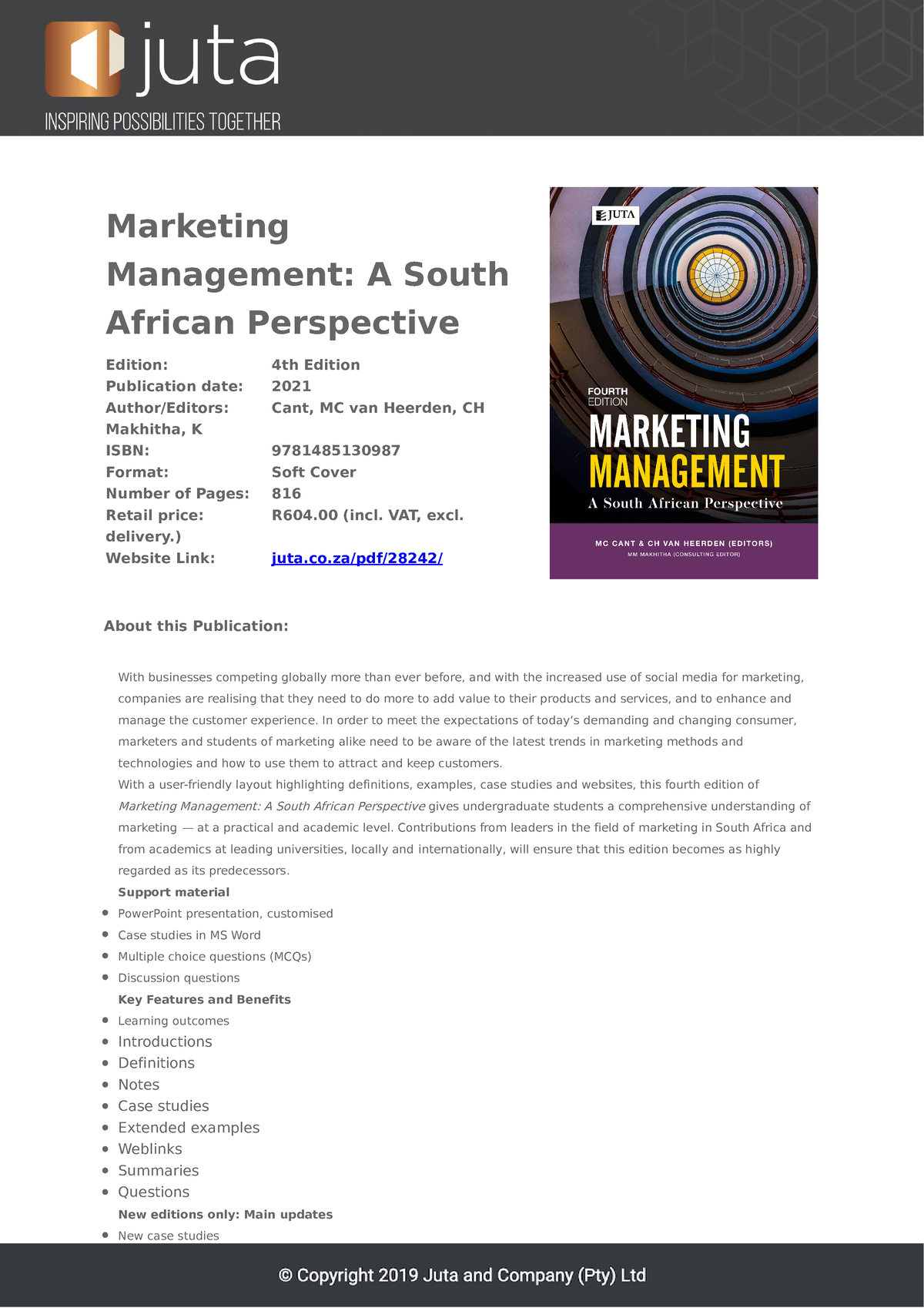 Pdf - Marketing Management: A South African Perspective Edition: 4th ...