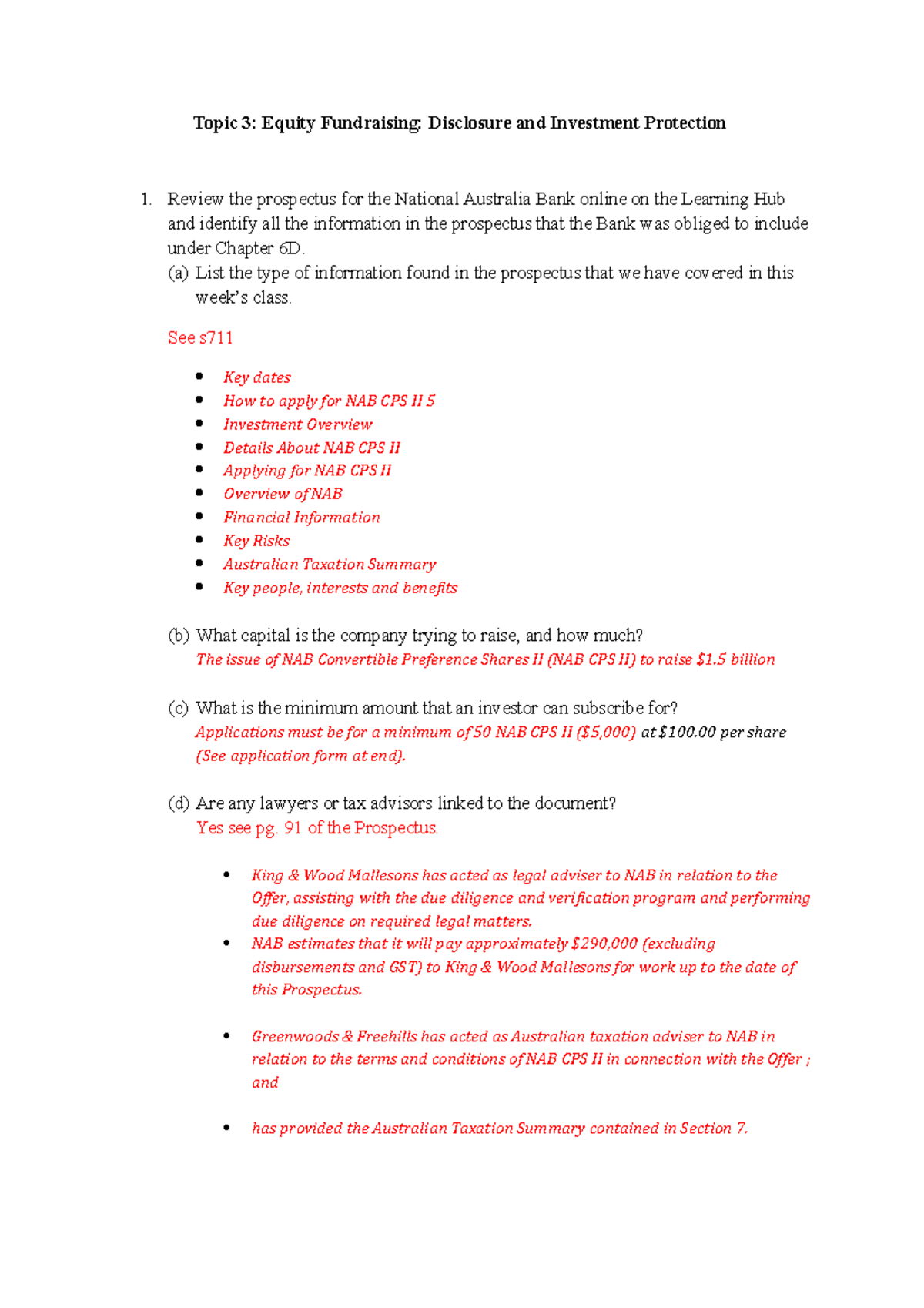 LIFM Tutorial Questions Topic 3 - Suggested answers and discussion ...