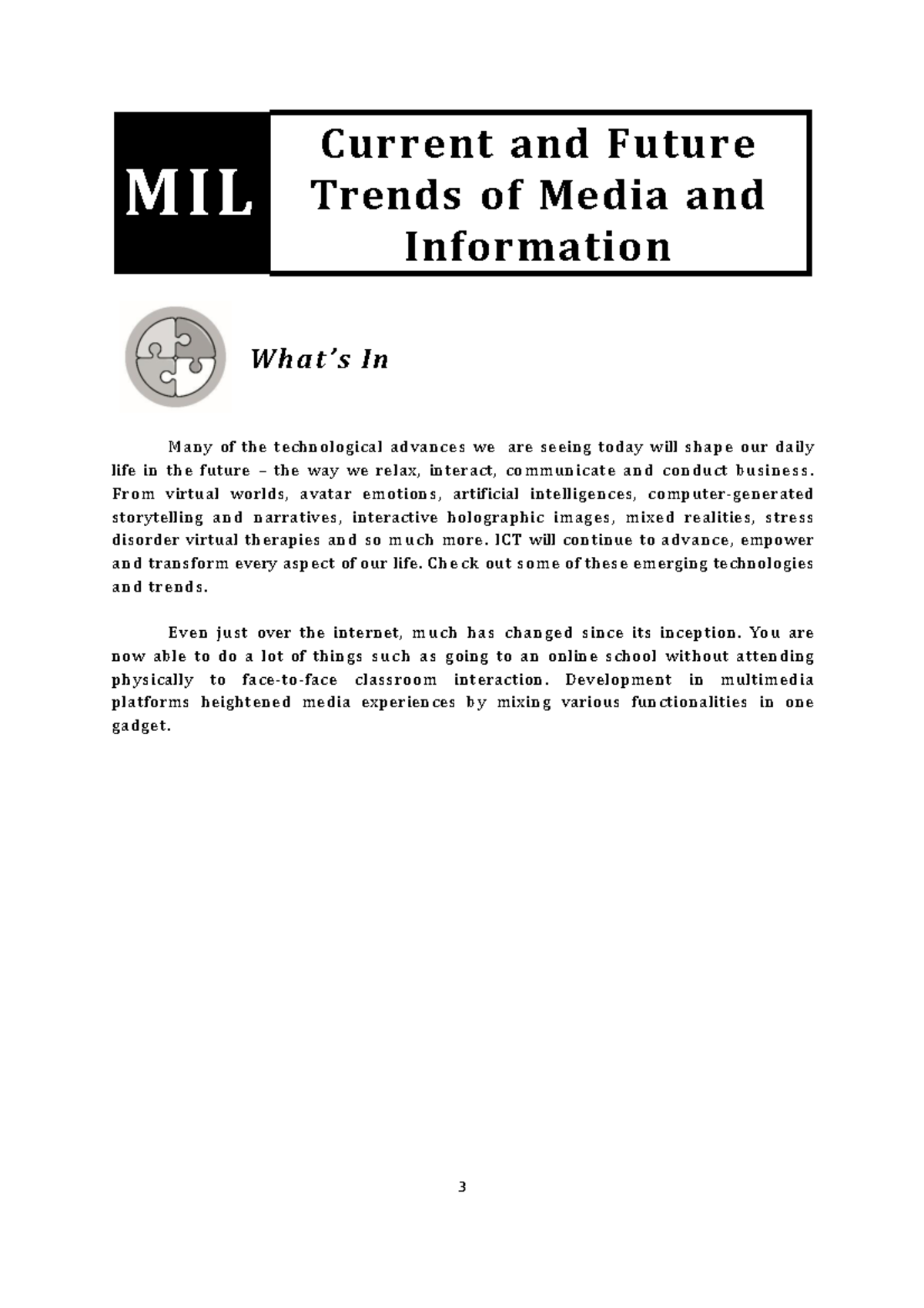 Current AND Future Trends OF Media AND Information - MIL Current and ...