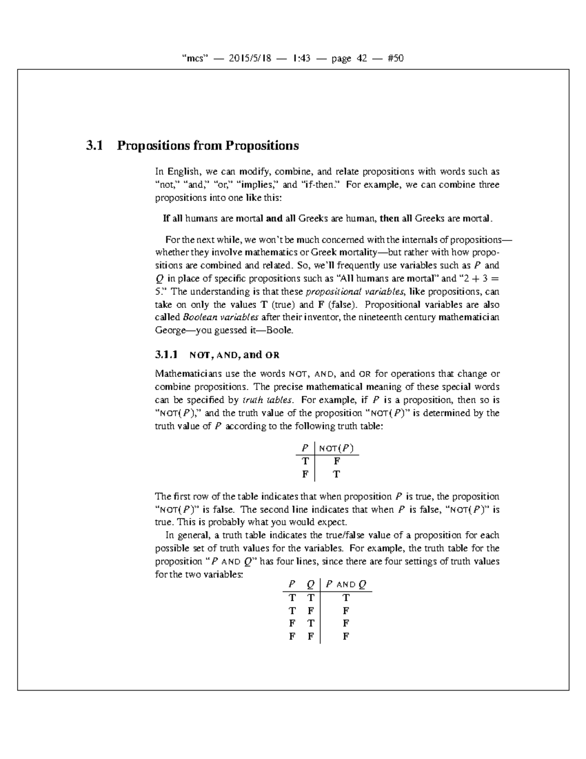 Unit 1.4 Logic & Propositions - 3 Propositions from Propositions In ...