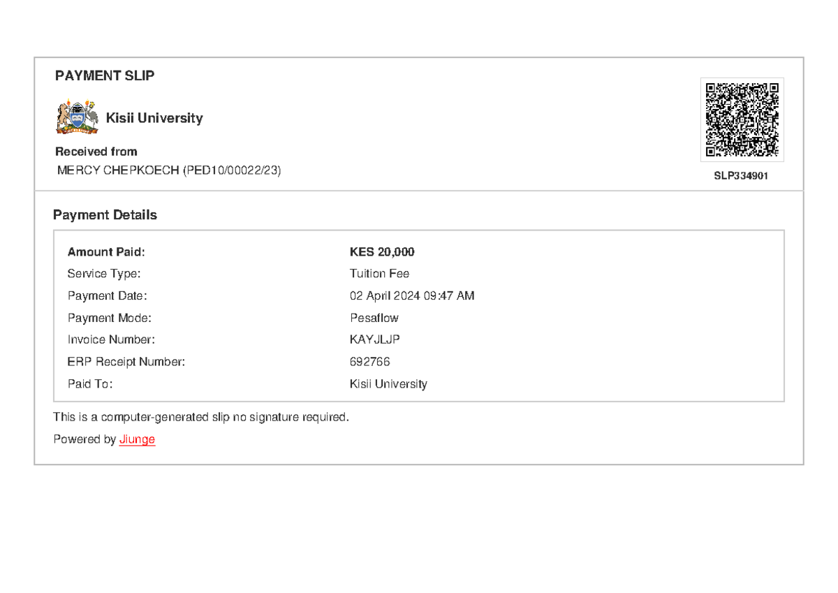 Payment slip - None - Trends in contemporary English - PAYMENT SLIP ...