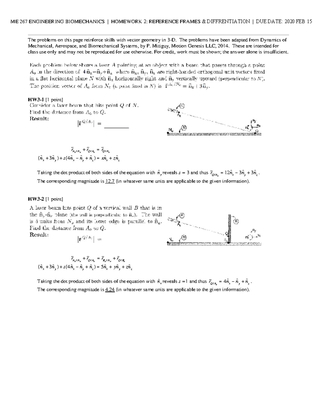 Me267 Hw2 Referemce Frames Diffrentiation Solution Studocu