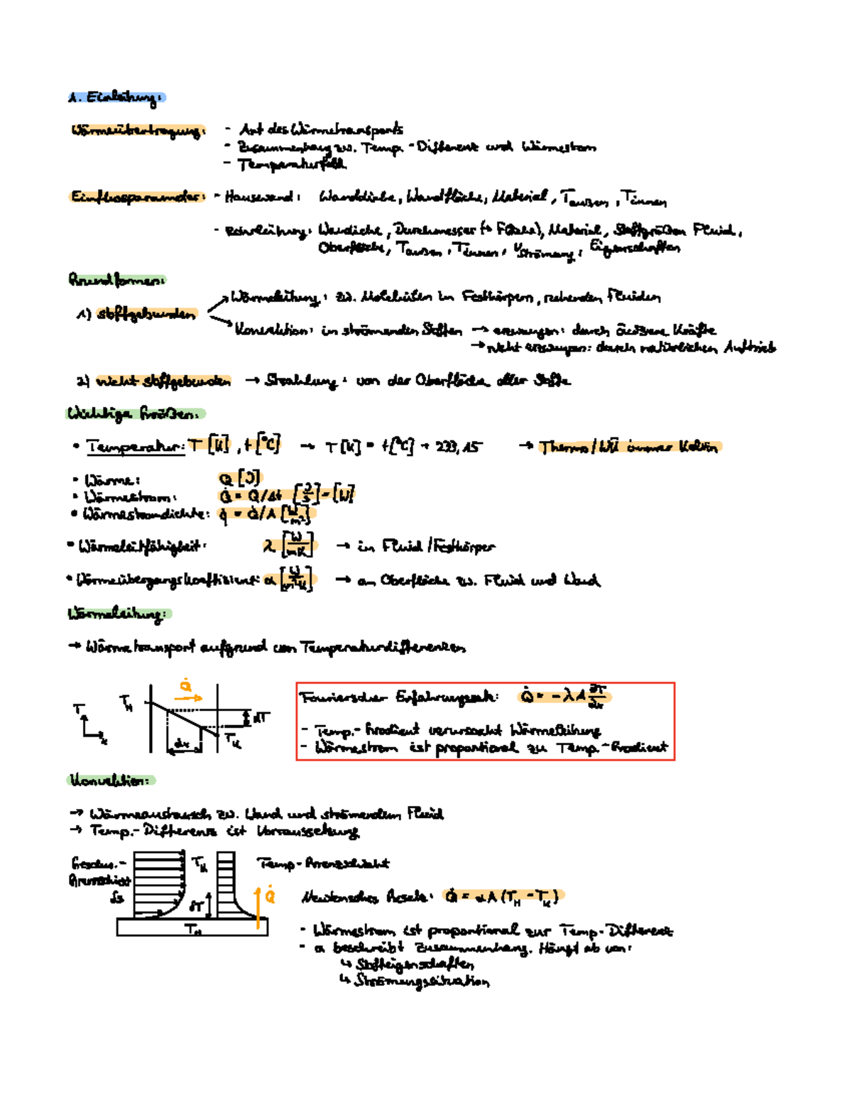 Wärmeübertragung 1 Zusammenfassung - Thermodynamik Und Wärmeübertragung ...