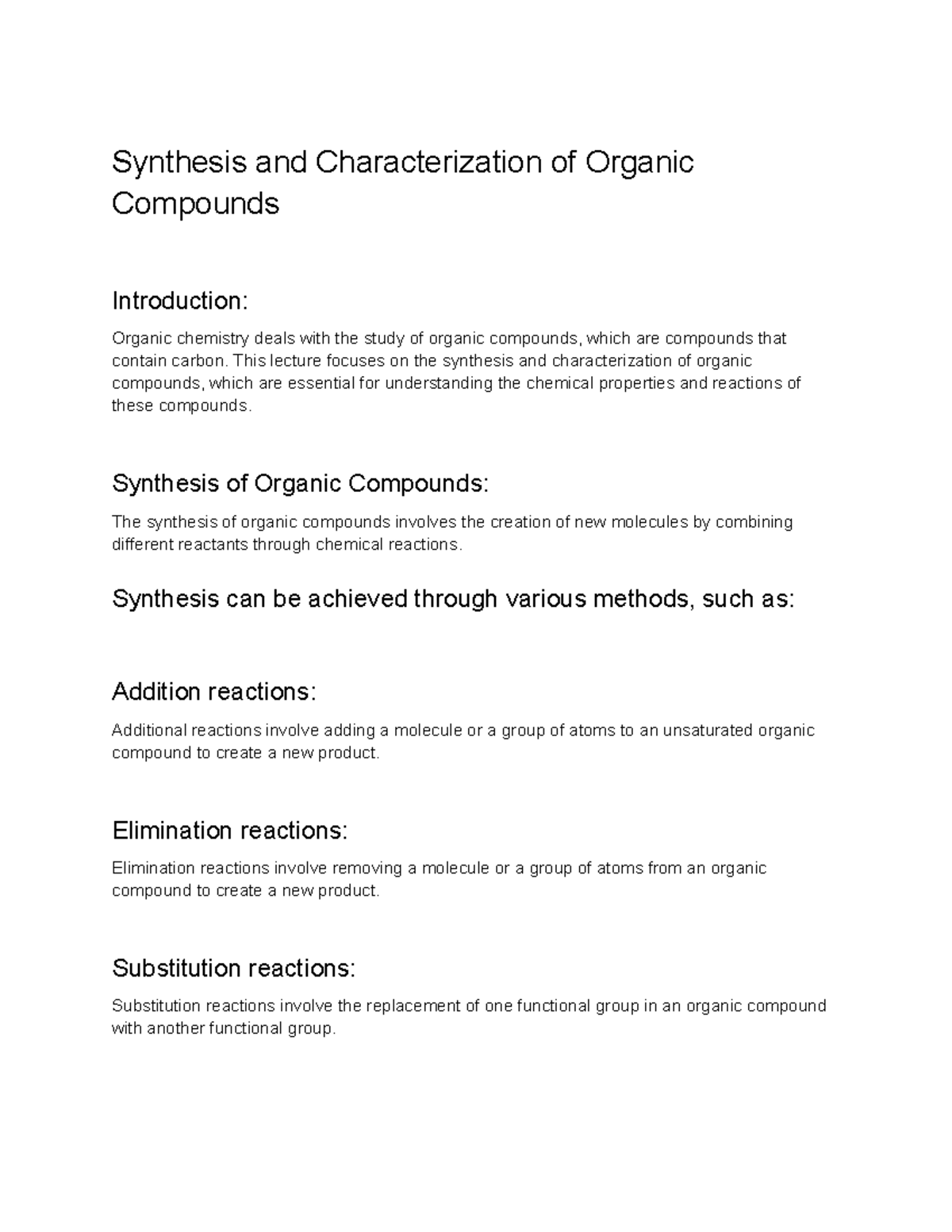 dissertation in organic chemistry