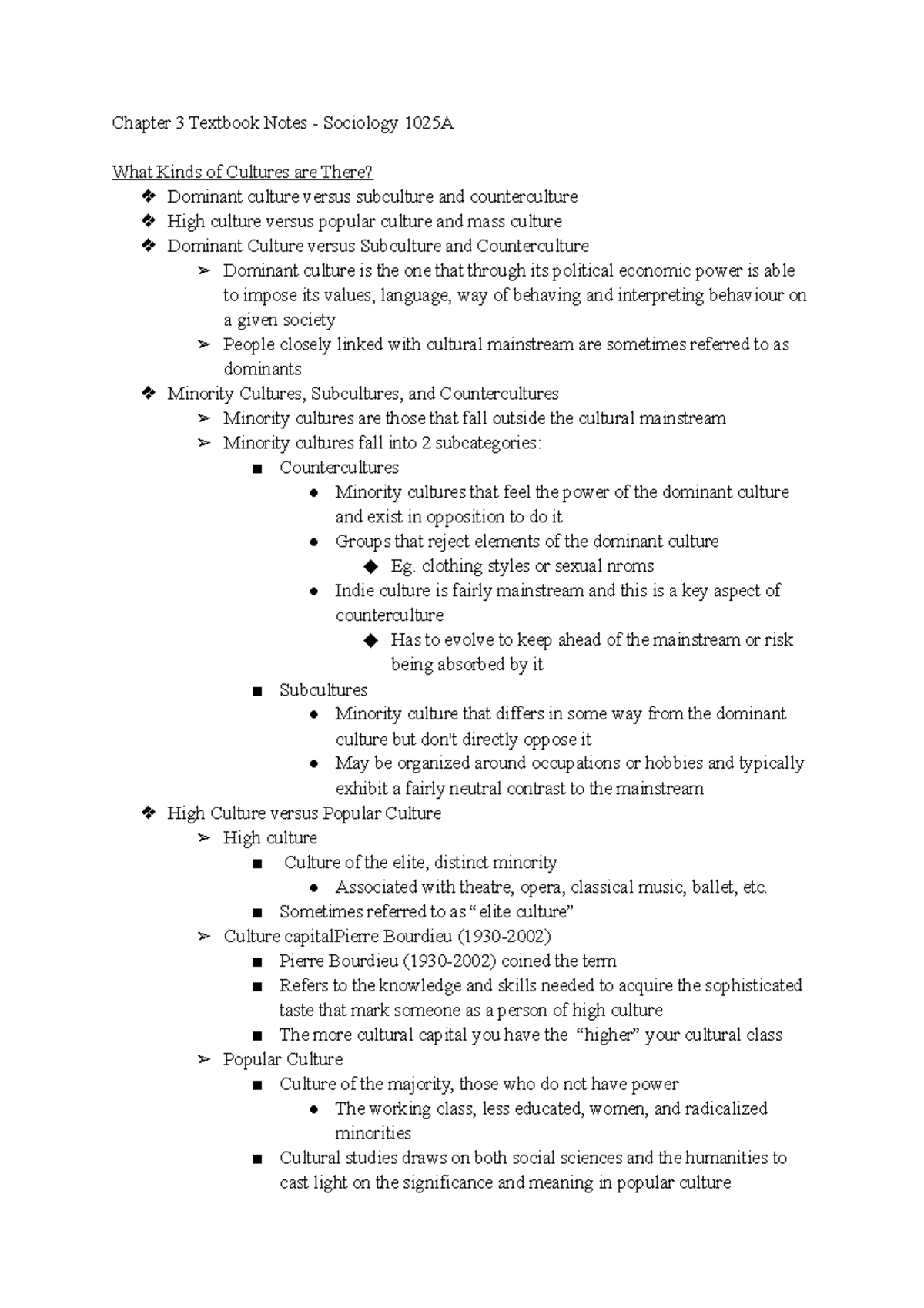 Chapter 3 Textbook Notes - Sociology 1025A - Clothing Styles Or Sexual ...