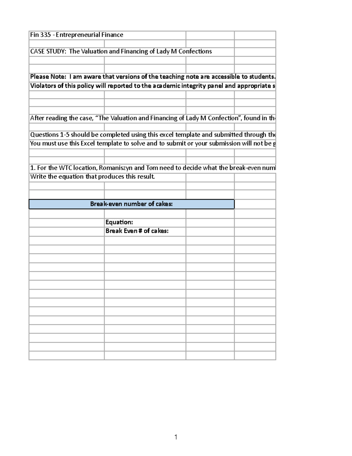 how to write a case study in finance