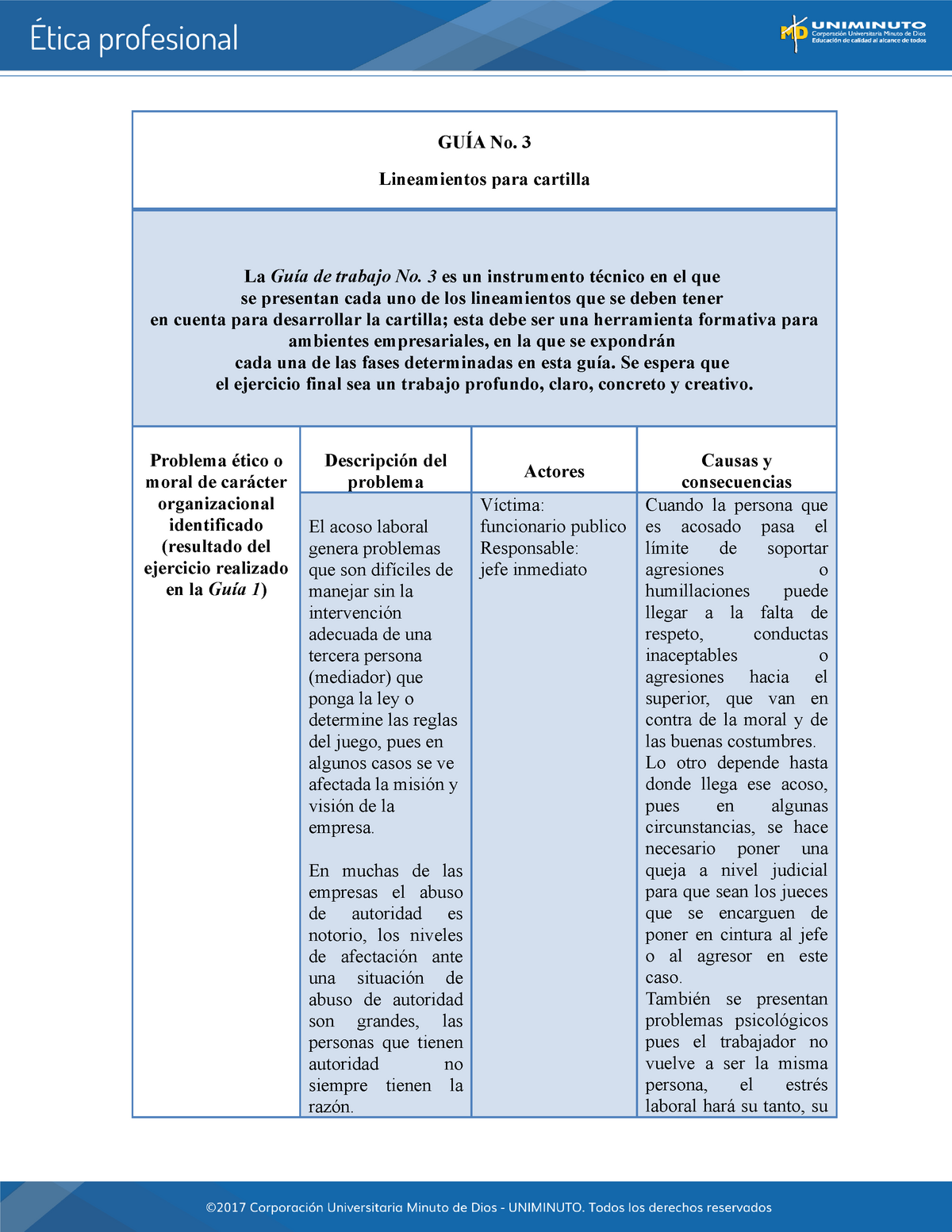 Actividad 8 Cartilla Etica GuÍa No 3 Lineamientos Para Cartilla La