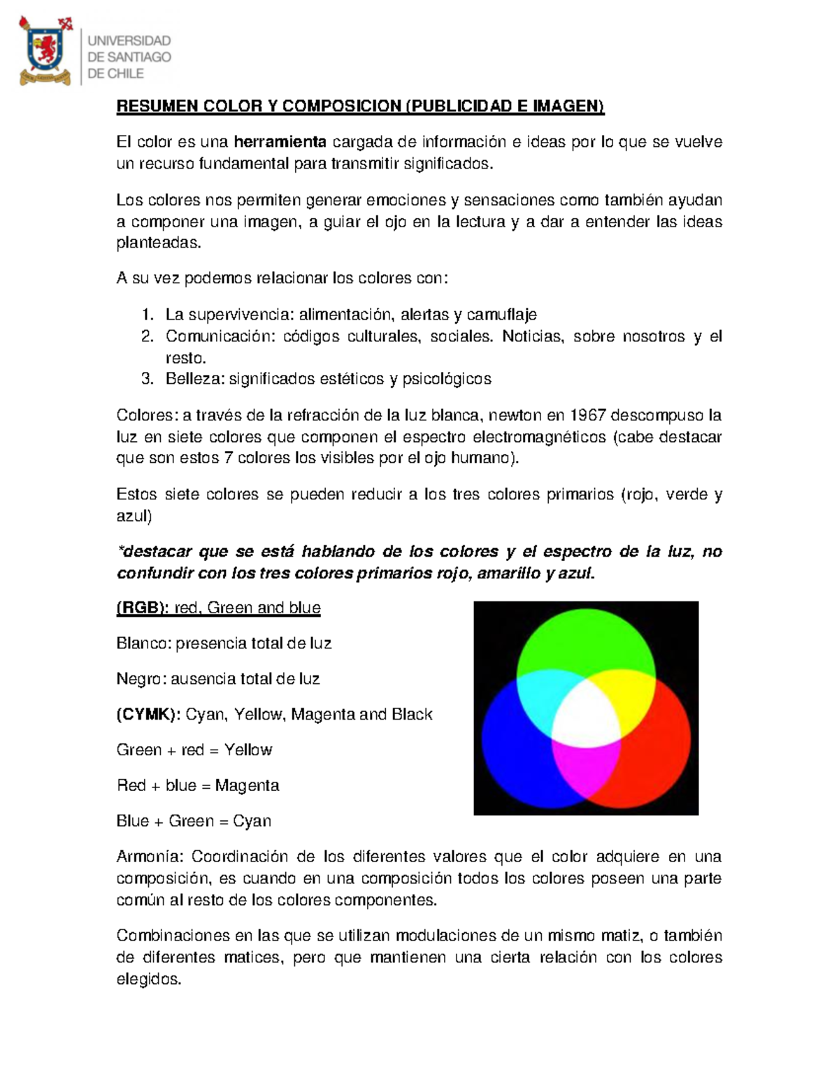 Resumen Color Y Composicion Resumen Color Y Composicion Publicidad E Imagen El Color Es Una 6680