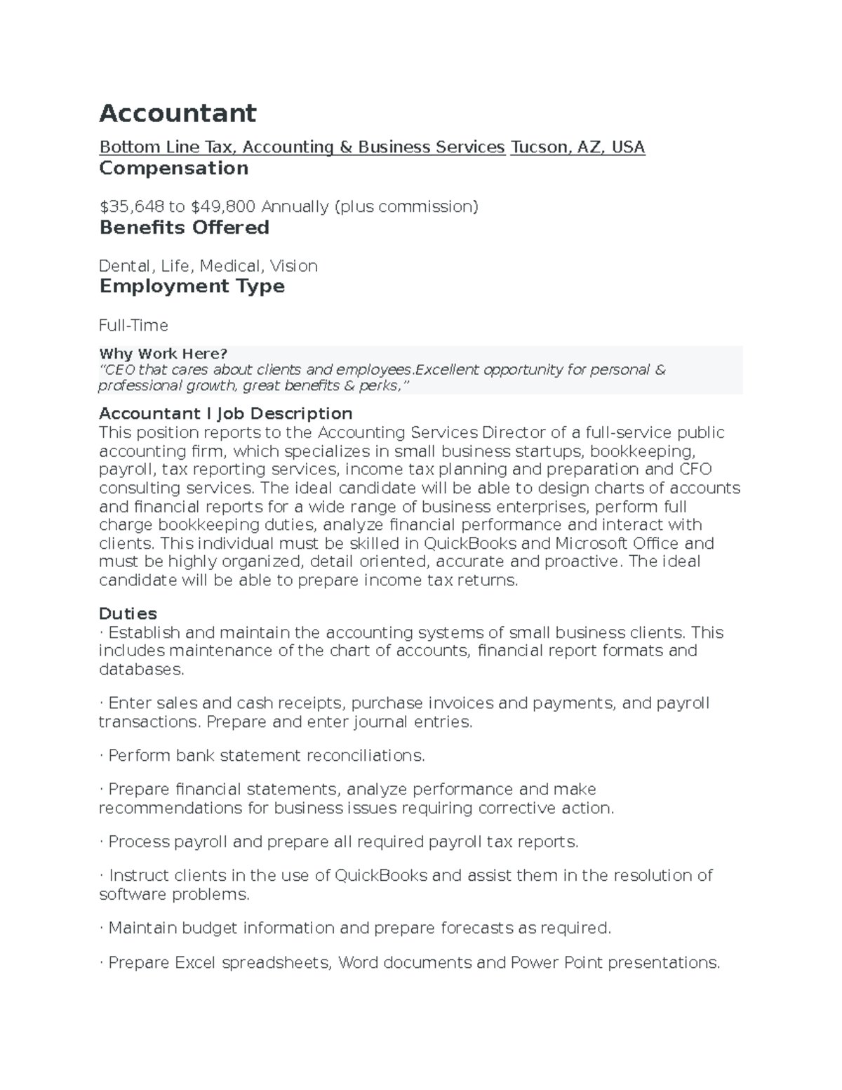 Bottom Line Tax, Accounting & Business Services - Accountant Bottom ...