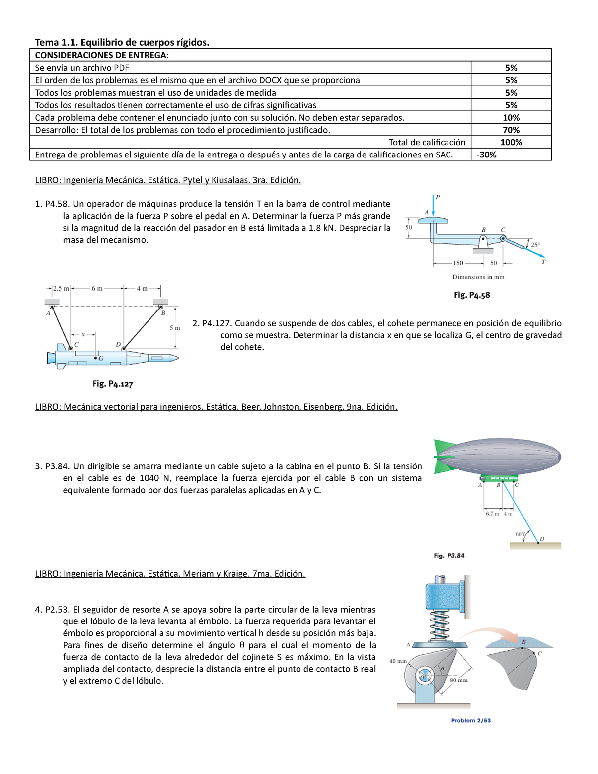 MCRTa 01 9087 - Tarea De Mecanica De Cuerpo Rigido - Tema 1. Equilibrio ...