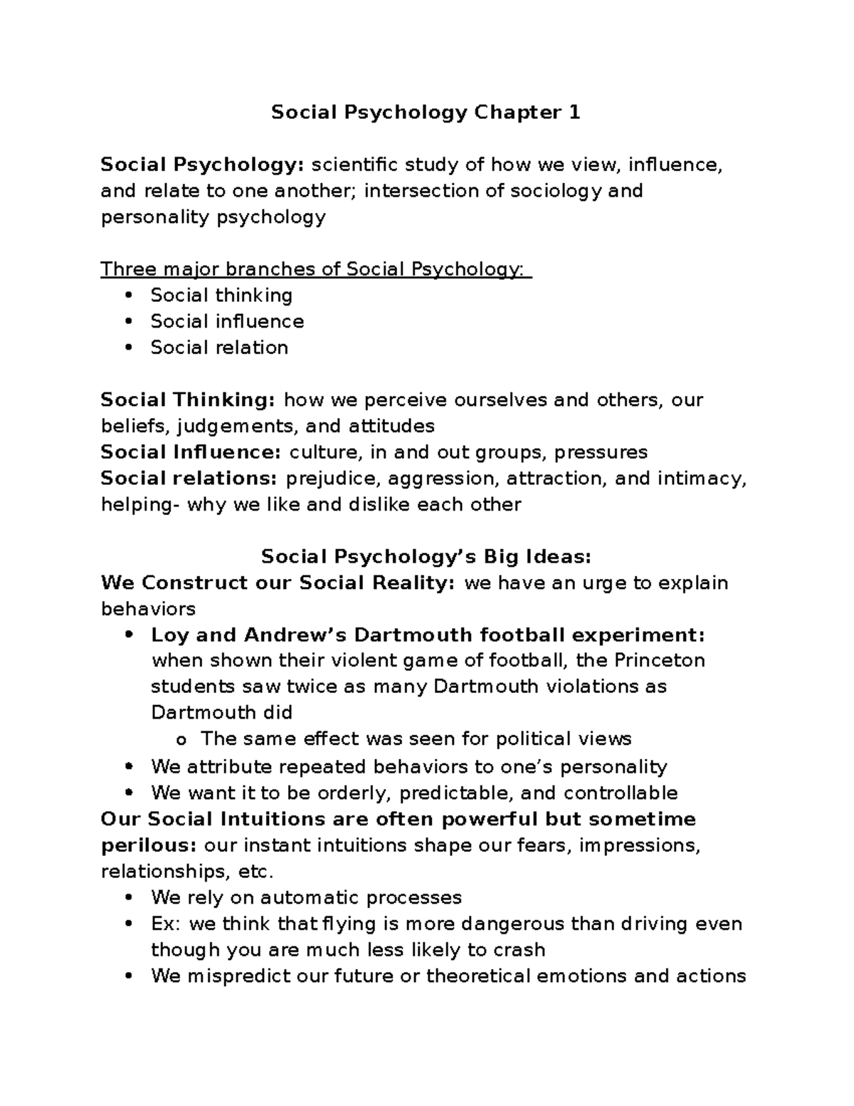 Social Psychology Ch. 1 - Social Psychology Chapter 1 Social Psychology ...