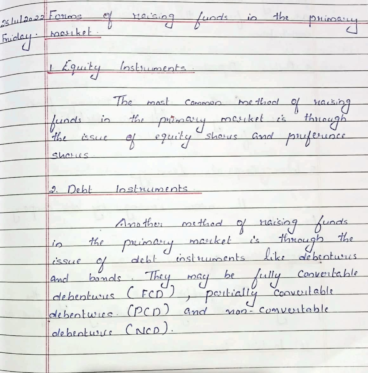 Primary Market Important Notes, FMO, MG Bcom - Lusds odhe OLinoaL uad ...