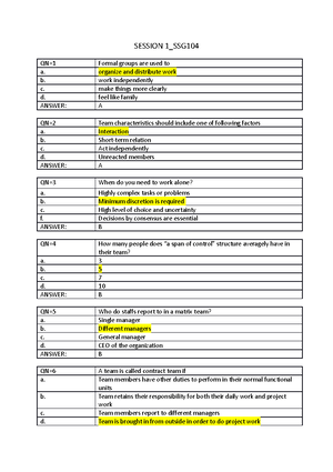 Session V SSG104 - SESSION 5_SSG QN=1 The Most Important Part Of An ...