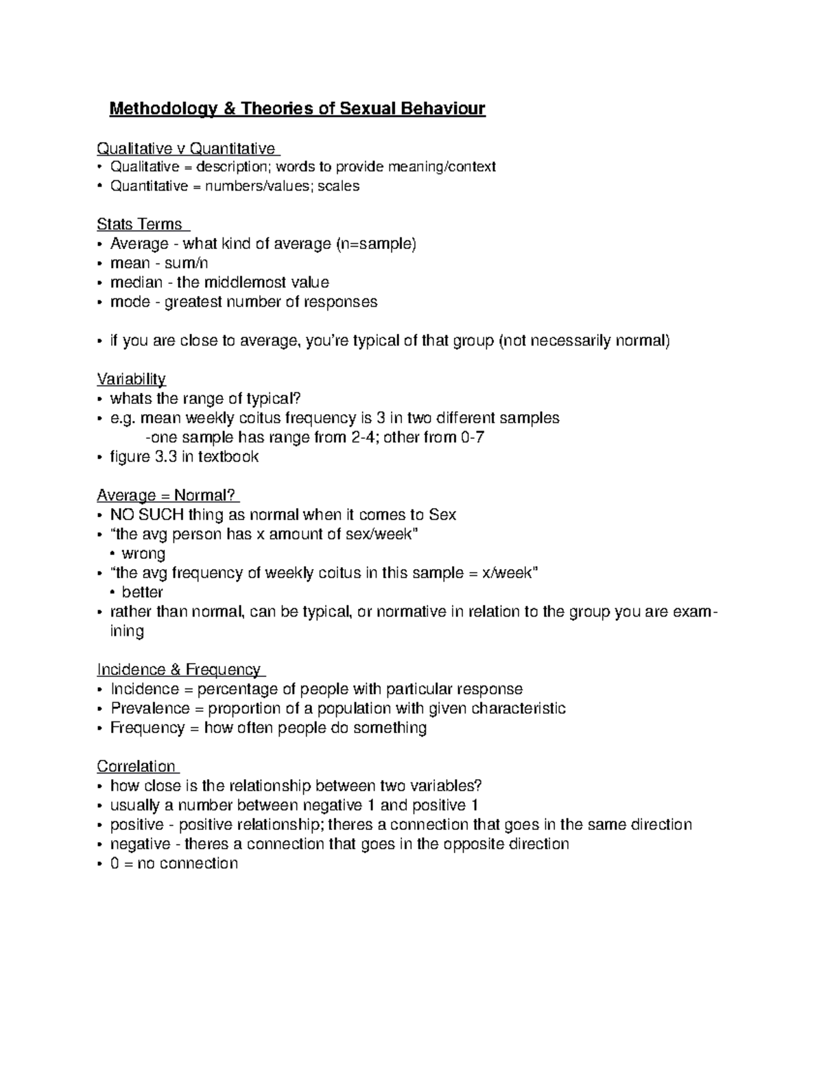 Lecture 2 Methodology And Theories Of Sex Methodology And Theories Of