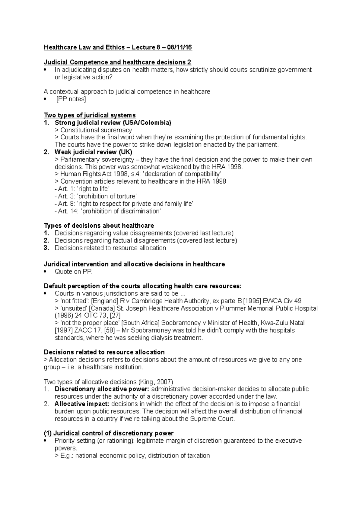 Healthcare Law and Ethics Lecture 8 08 Healthcare Law and Ethics