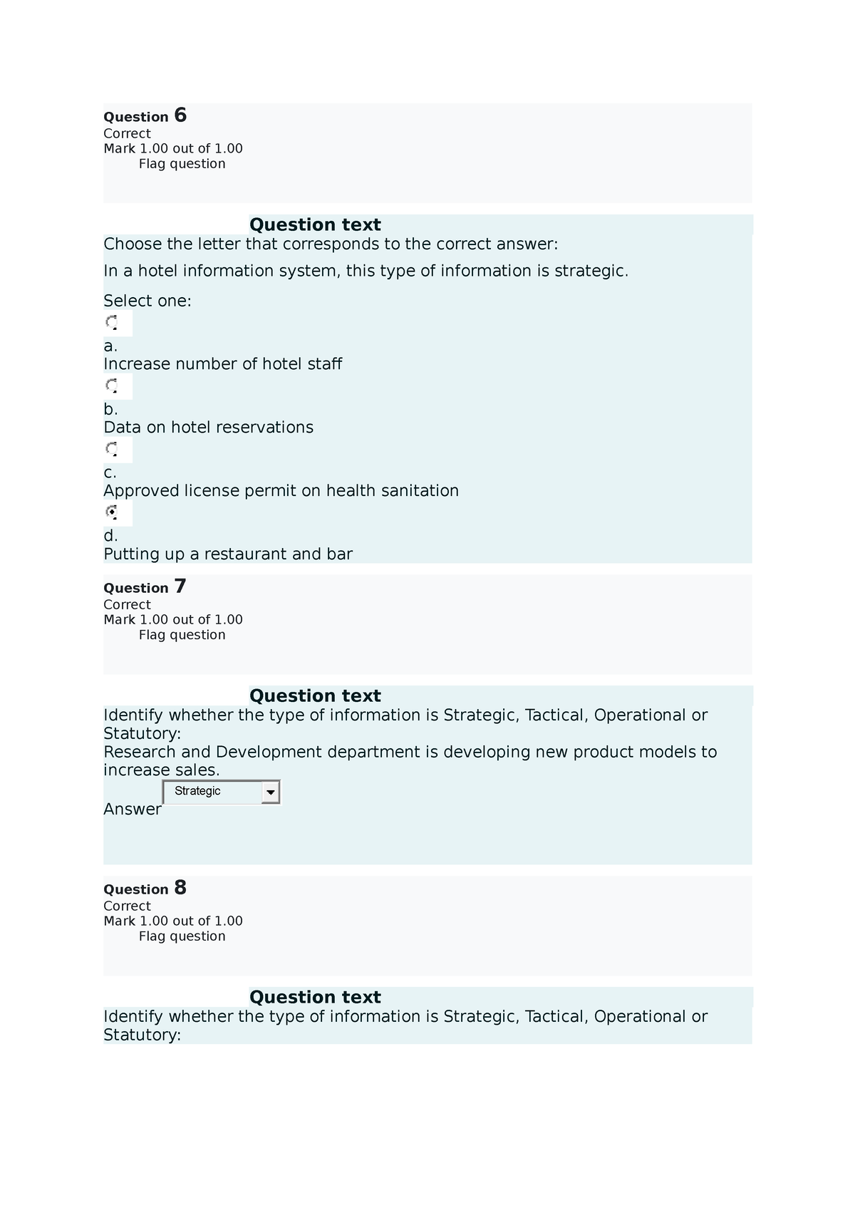 Prelim Quiz 1 System Analysis And Design Question 6 To 10 - System ...