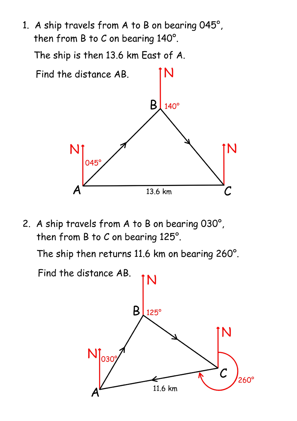 Trig form bearings Ex Trig calculations using the sine and cosine rules. Studocu