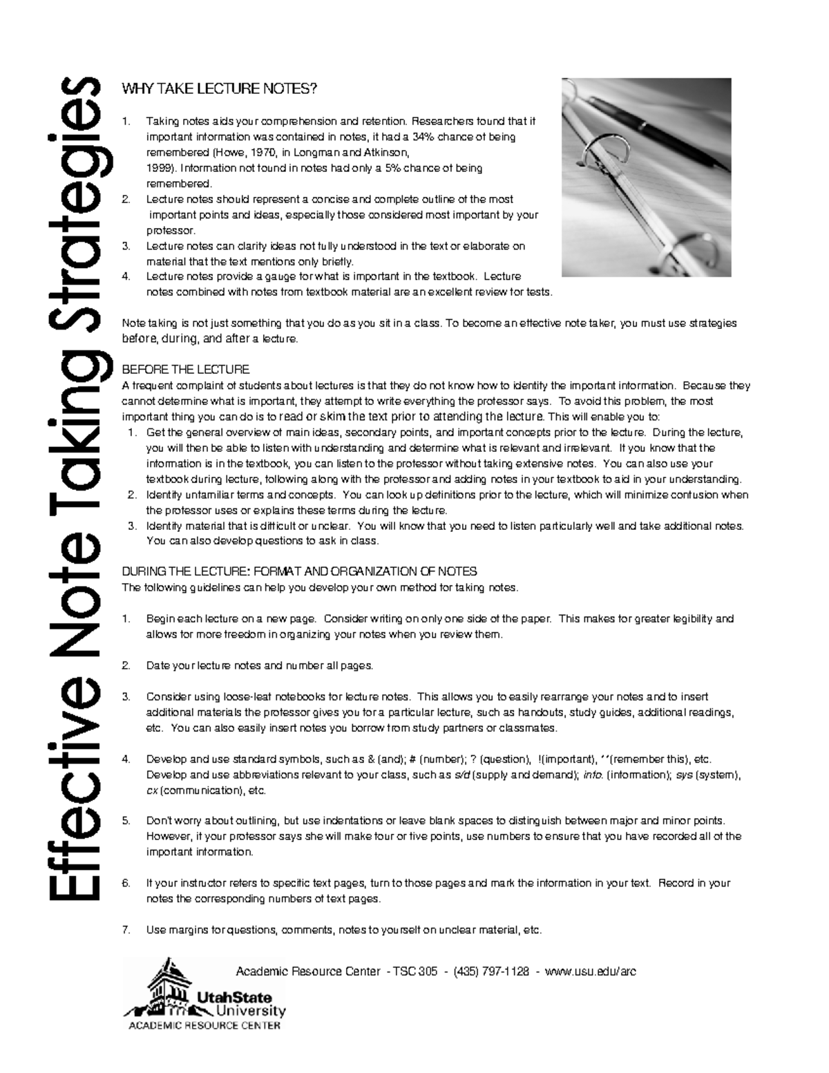 11 effective note taking strategies - WHY TAKE LECTURE NOTES? Taking ...