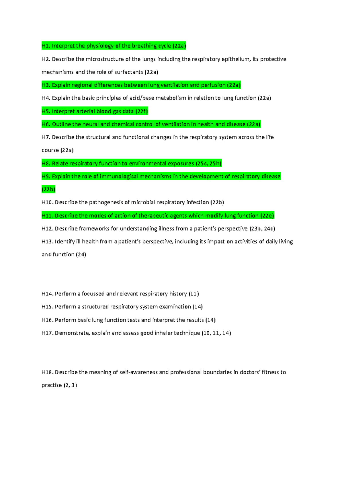 Case 3 LOs - H1. Interpret The Physiology Of The Breathing Cycle (22a ...