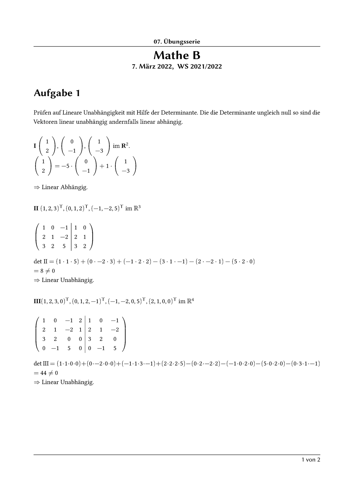 Mathe B Serie 7 - MLU - StuDocu