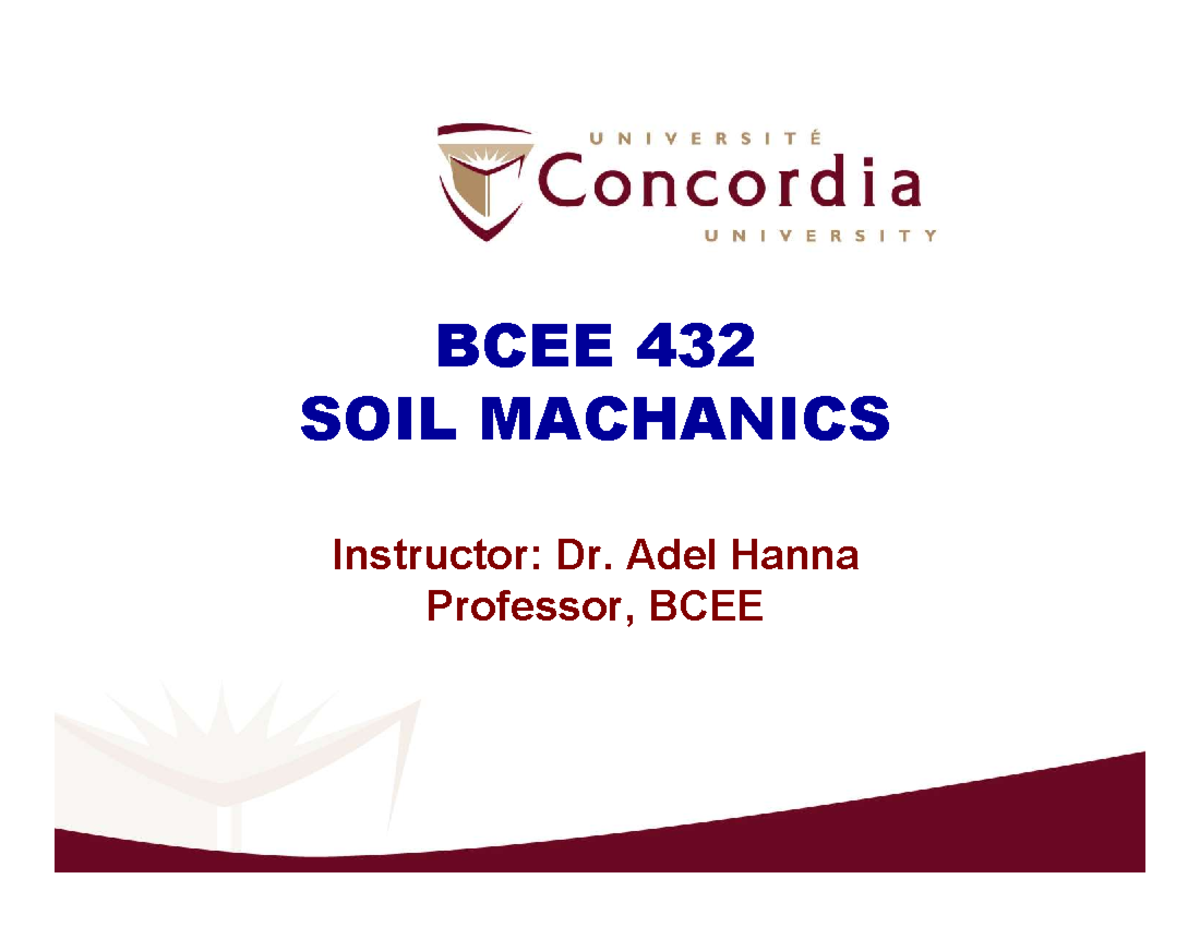 6-Consolidation - 6-Consolidation - BCEE 432 SOIL MACHANICS Instructor ...
