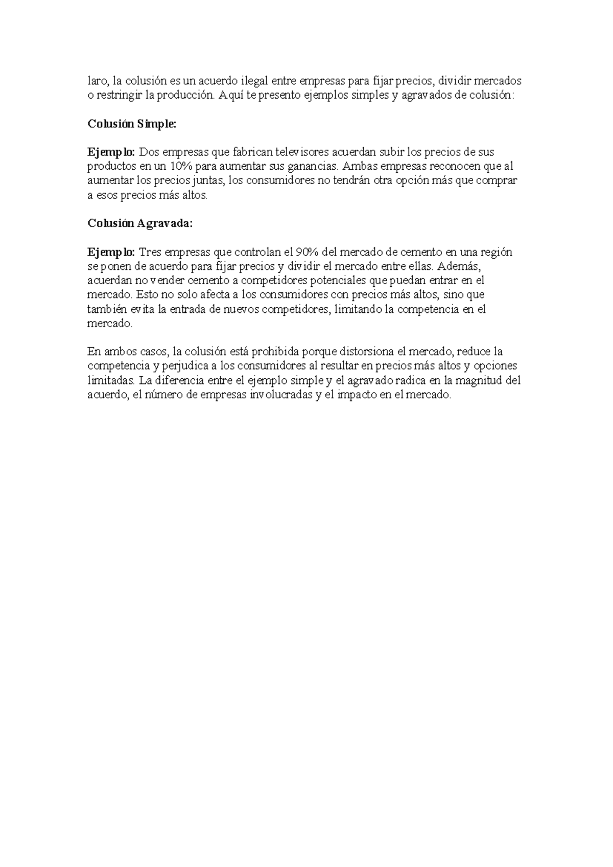 Colusion - laro, la colusión es un acuerdo ilegal entre empresas para ...