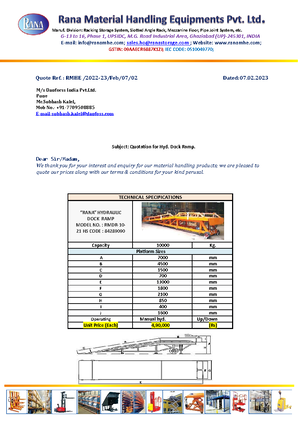 Quotation for Racking - ASEDVFCSDF - Work: G – 14, Phase – 1 UPSIDC ...