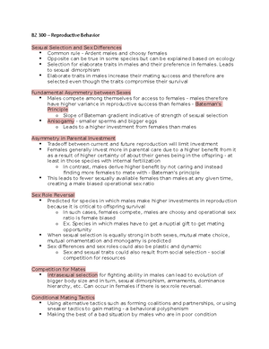 Animal Behavior Notes - Taught by T.A Dolphin during summer session ...