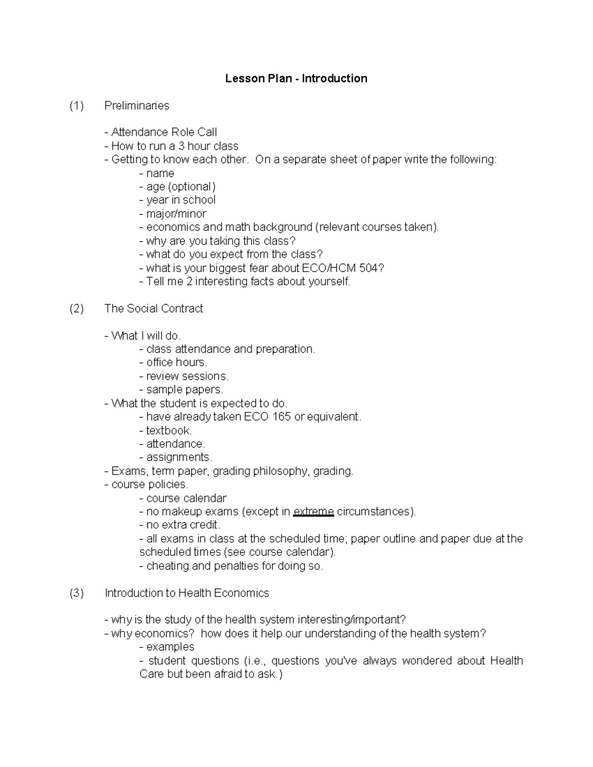 Lesson Plan Introduction (overview) Lesson Plan Introduction (1