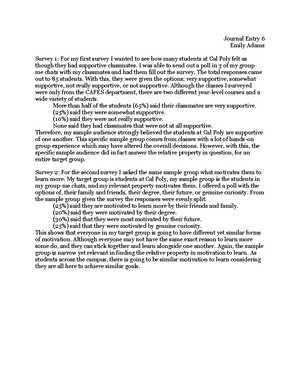 Emily Adams journal 7 - Examples for coursework throughout the quarter ...