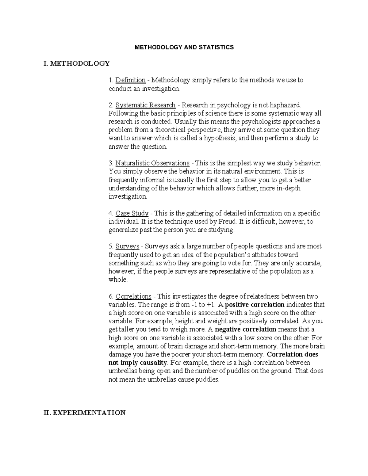 Methodology and Statistics in Psychology and its Applications ...