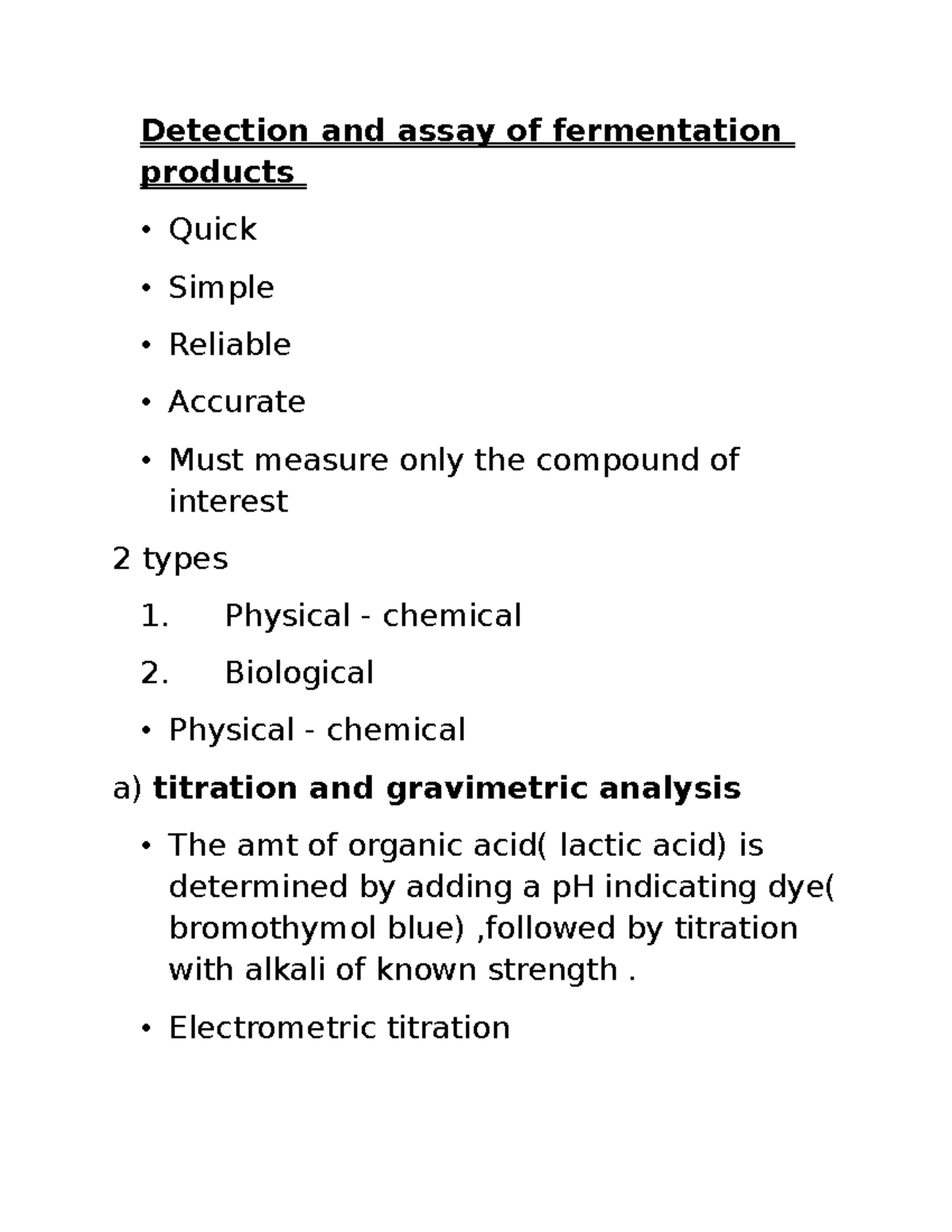 Detection and assay of fermentation products Detection and assay of