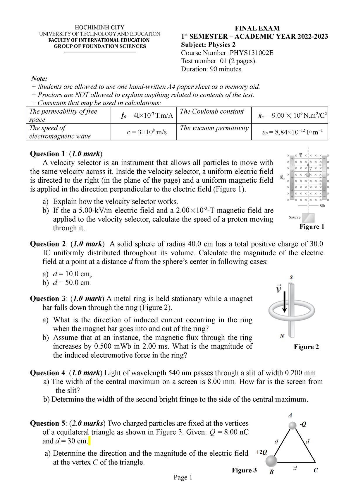 physics 101 assignment 2 solution 2023