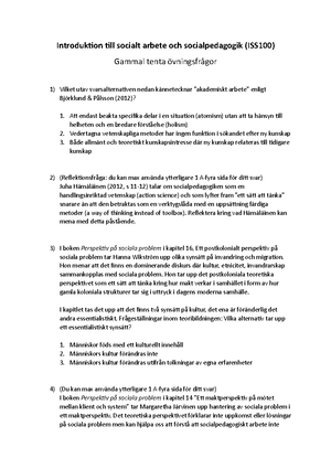 Introduktion Till Socialt Arbete, Examination - Introduktion Till ...