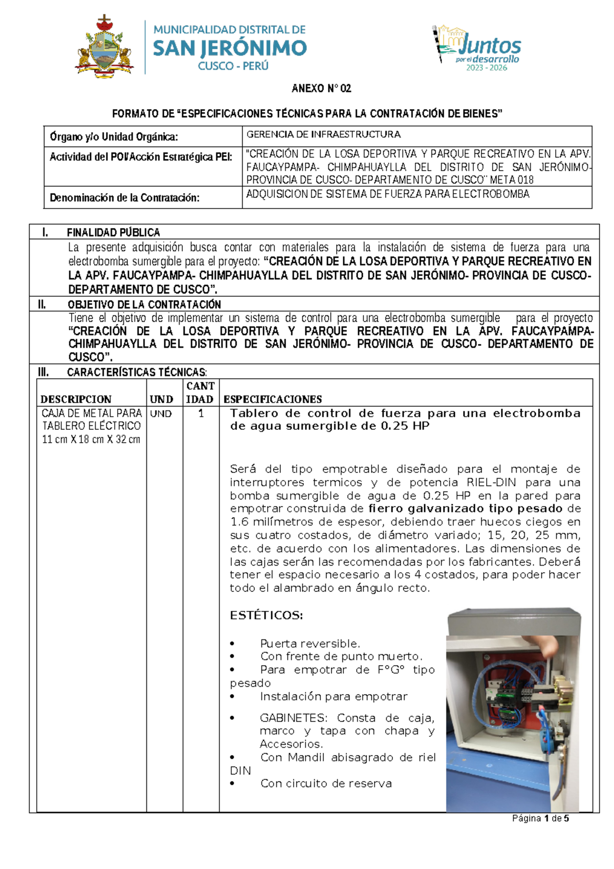 Anexo 2 Especificaciones Tecnicas Para Sistema De Fuerza Para ...