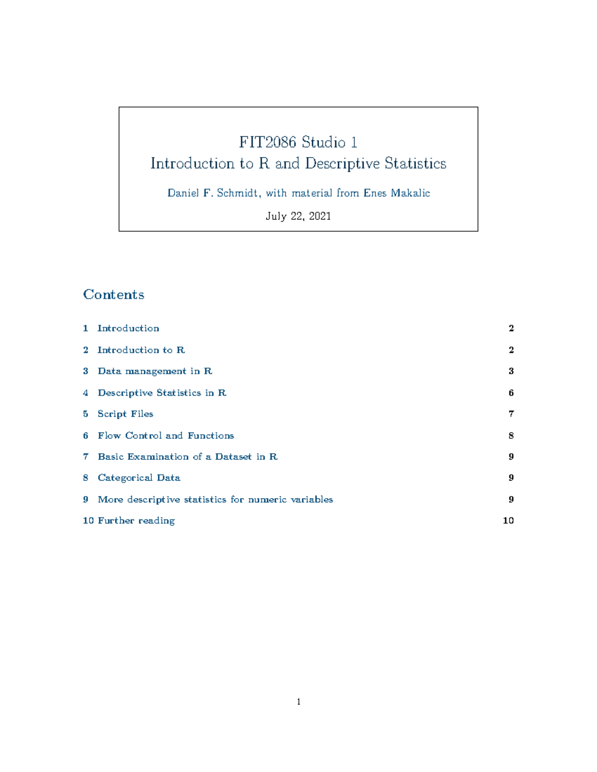 Studio 1 Questions - Introduction to R and Descriptive Statistics ...