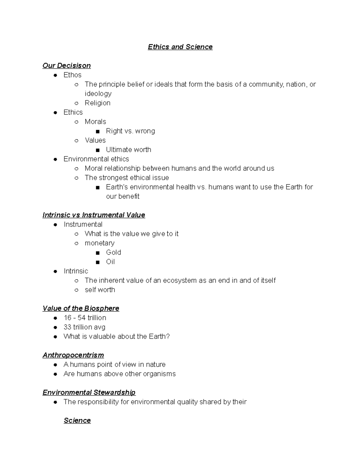 Ethics and Science - Dr. Mayne - Ethics and Science Our Decisison Ethos ...