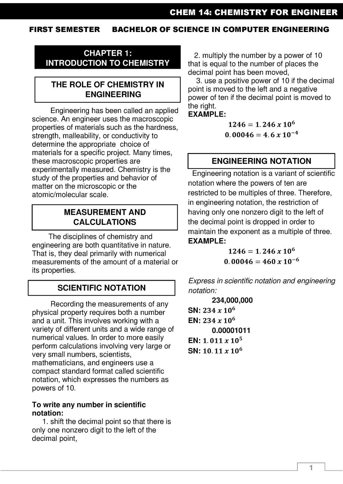 Chem-14-02 - Notes For Introduction To Chemistry :) - FIRST SEMESTER ...