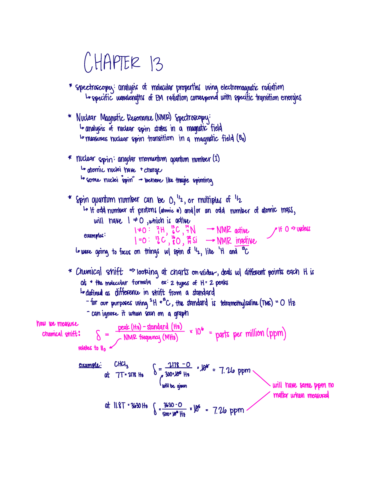 CH 13 - Rewritten Ch 13 Notes - CHAPTER B Spectroscopy Analysis ...