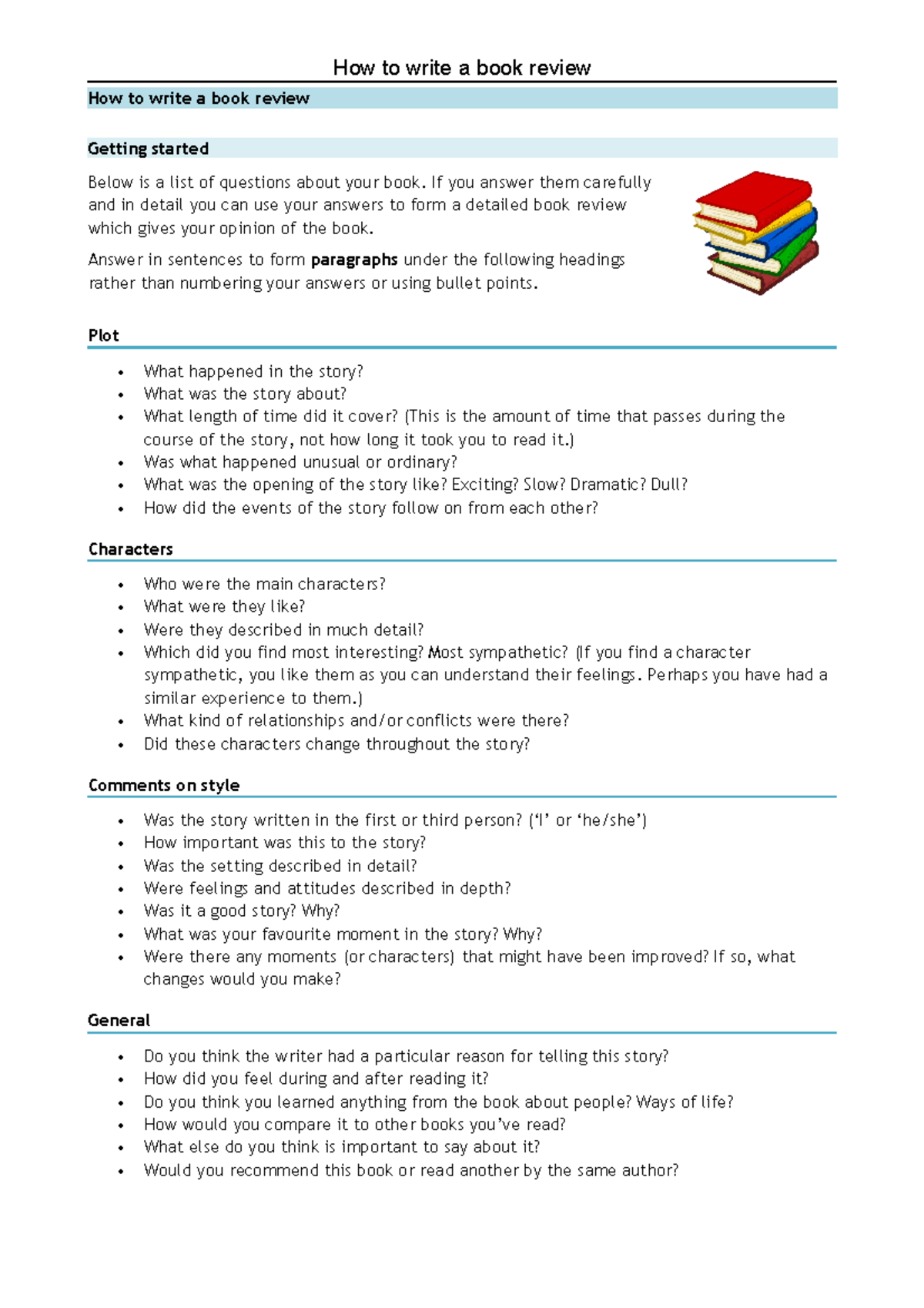 1. How to write a book review - How to write a book review How to write ...