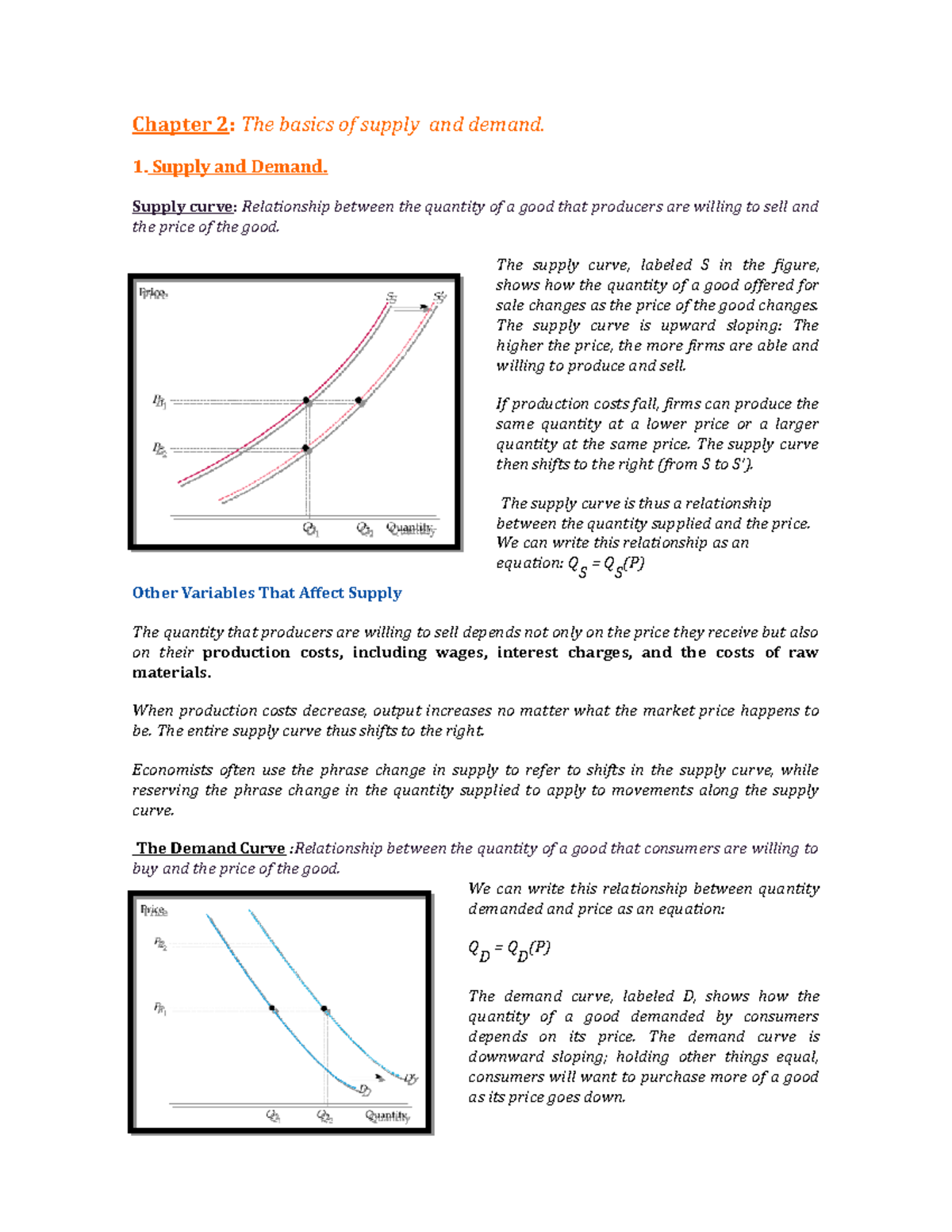 Microeconomics (Chapter 2) - Chapter 2: The Basics Of Supply And Demand ...