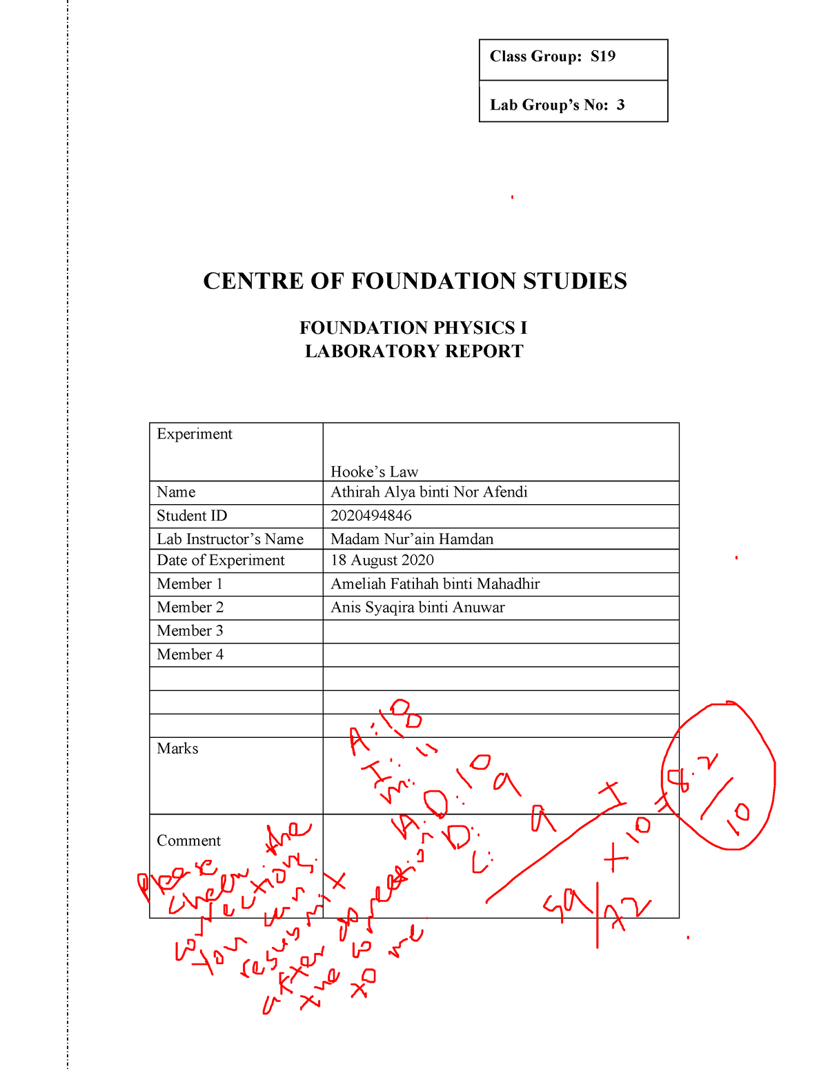 lab report physics matriculation experiment 2 semester 1