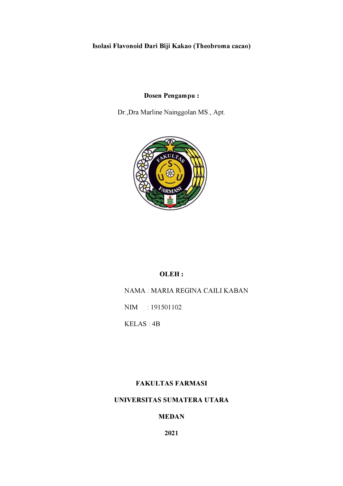 Tugas Review Jurnal Fitokimia - Isolasi Flavonoid Dari Biji Kakao ...