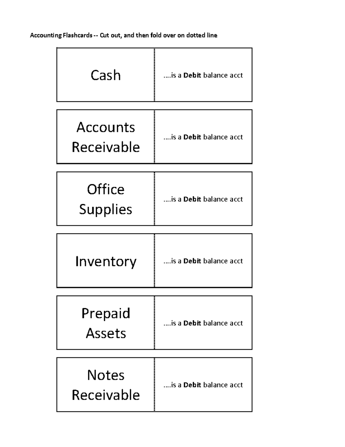 Accounting 1Flashcards To Learn Accounting Balances - Accounting ...