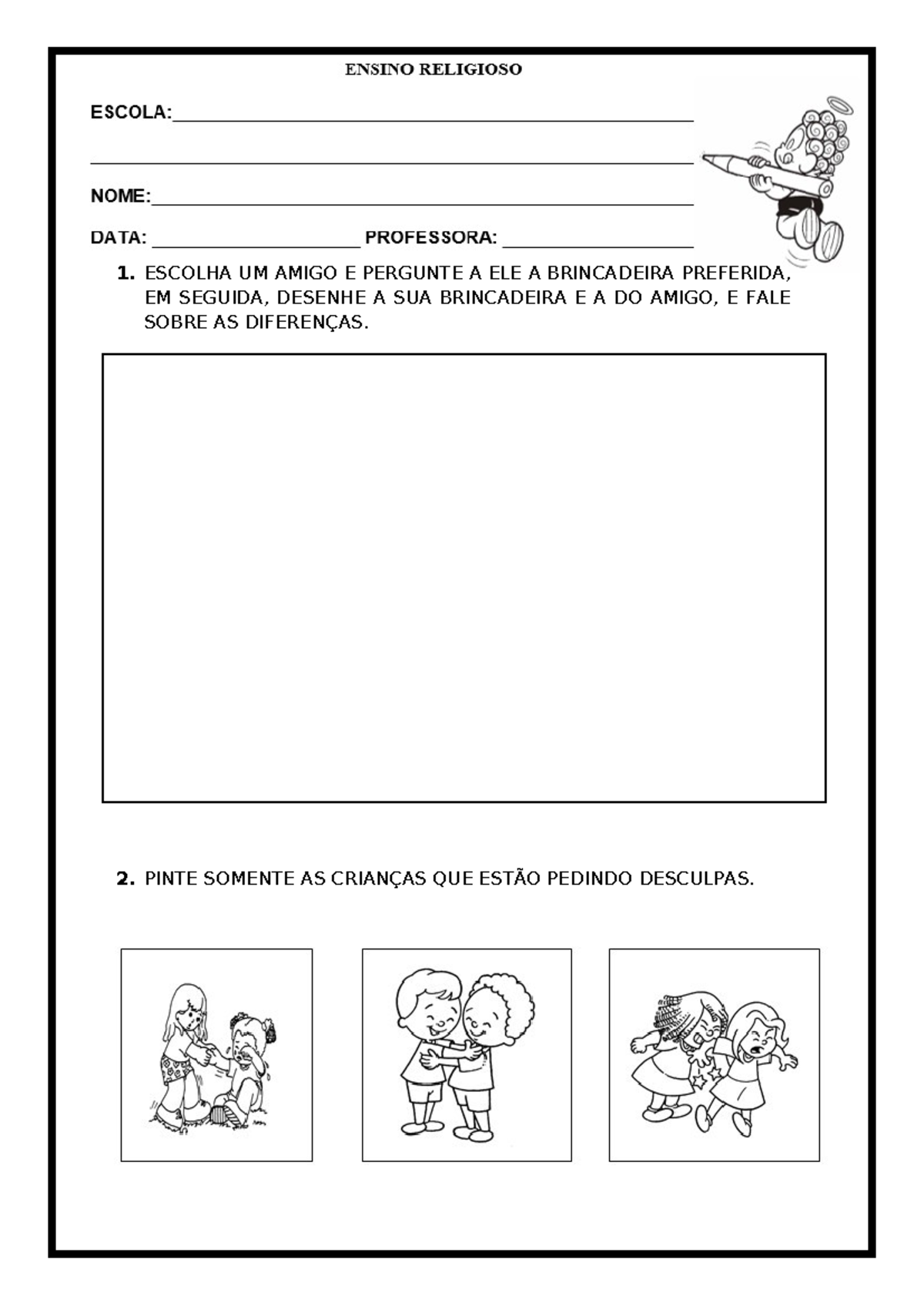 Atividade de Ensino Religioso - Psicologia da Religião - 1. ESCOLHA UM ...
