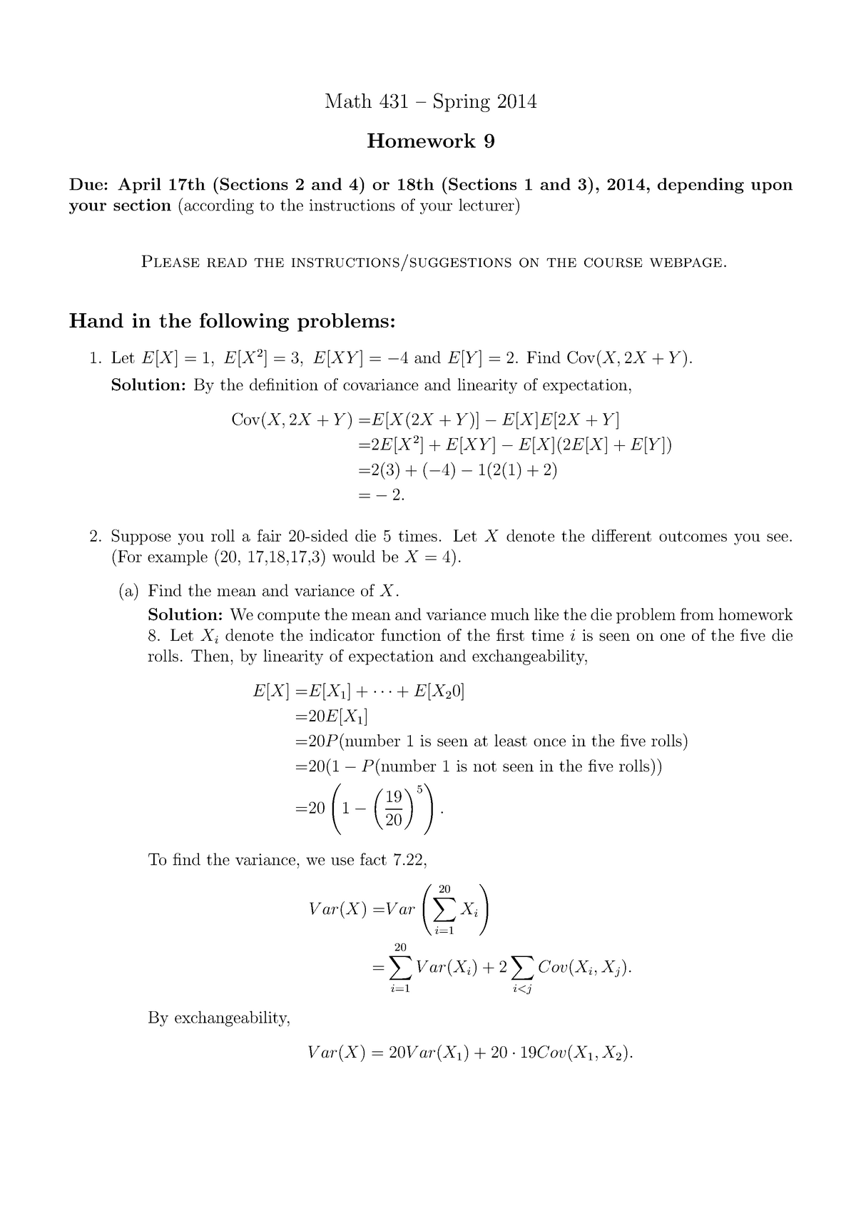 solved assignments 431