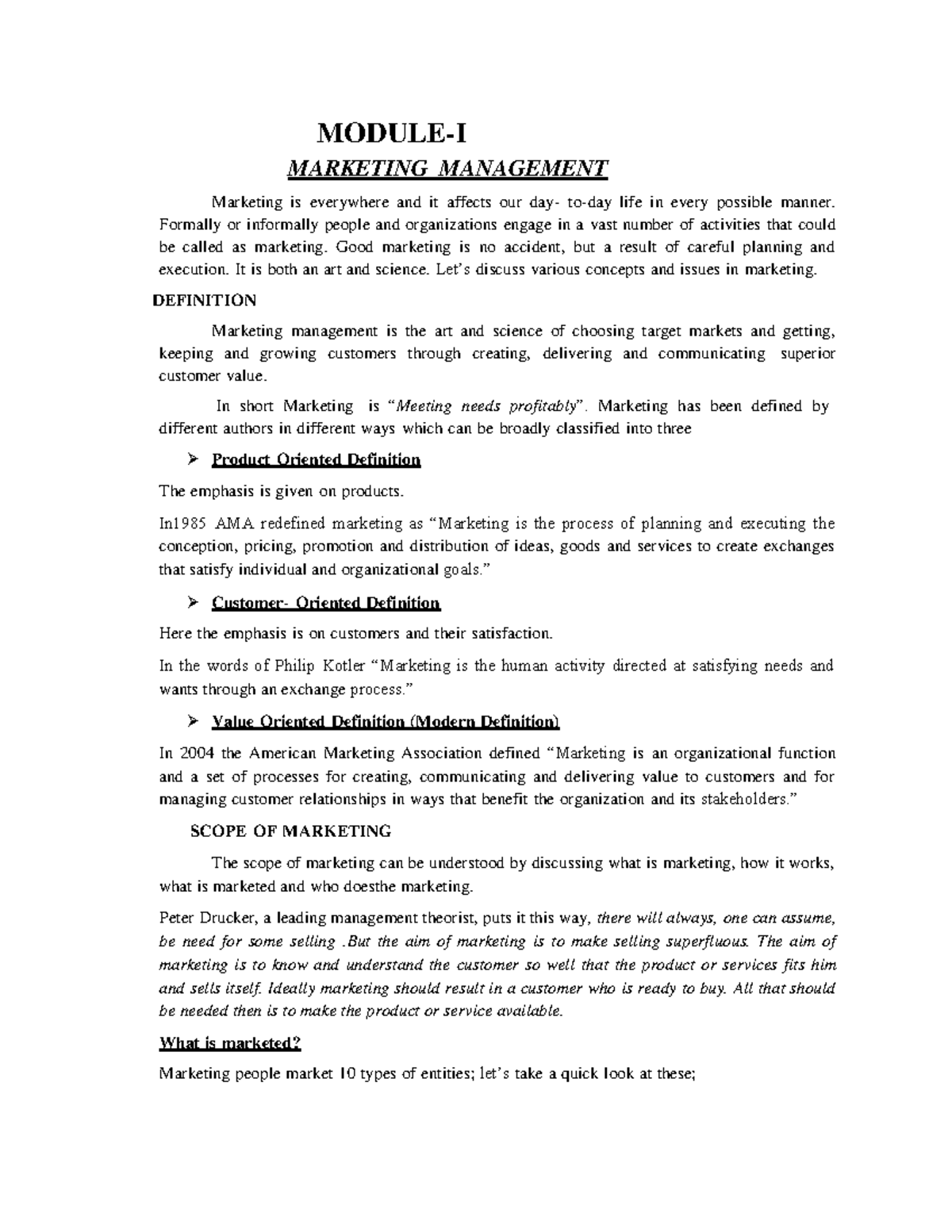 Module I UNIVERSITY OF CALICUT SCHOOL OF DISTANCE EDUCATION Study material CORE COURSE II